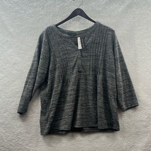 NEW Napa valley gray sweater long sleeve t-shirt size women 1X